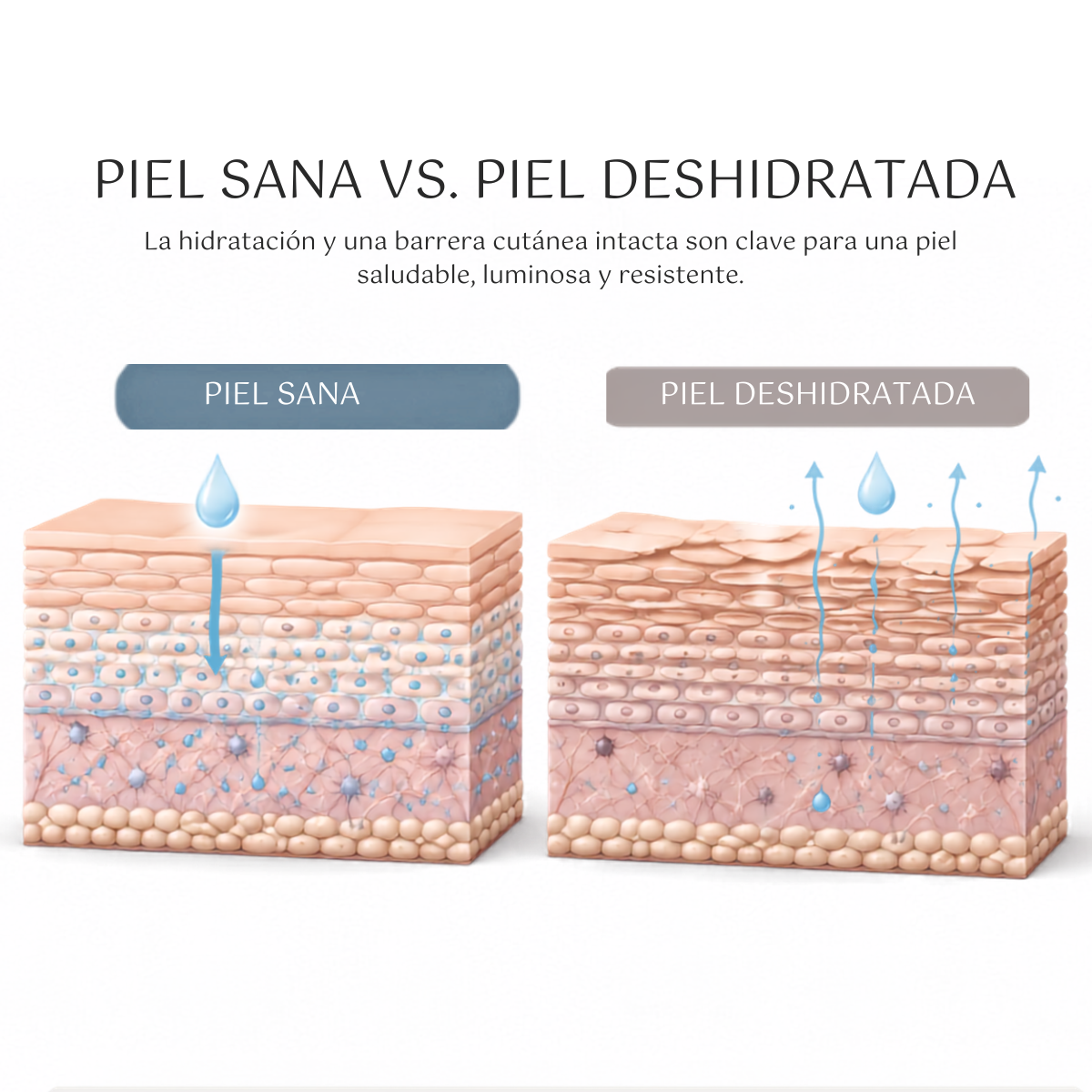 PIEL SECA O DESHIDRATADA:DIFERENCIAS,SINTOMAS Y CUIDADOS