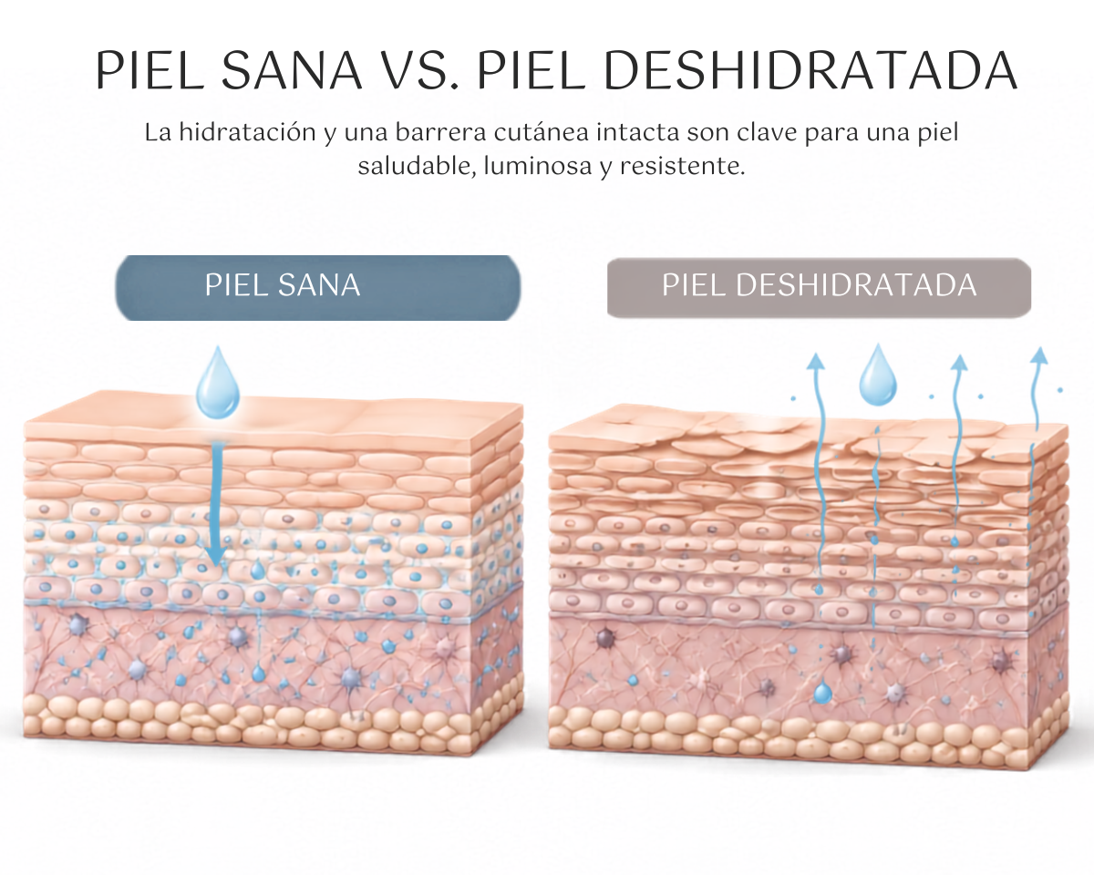 PIEL SECA O DESHIDRATADA:DIFERENCIAS,SINTOMAS Y CUIDADOS